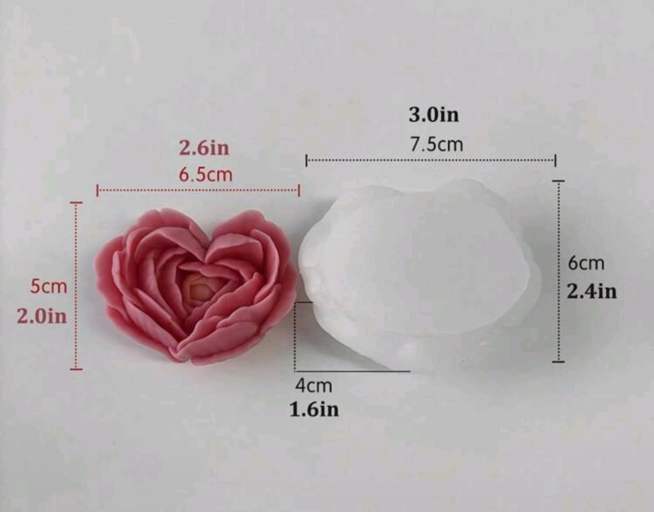 Moule fleur sous forme de cœur