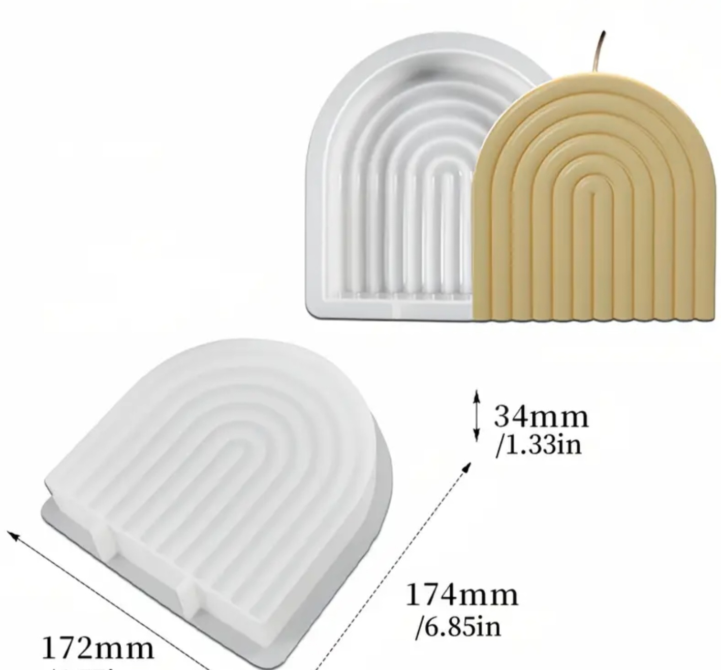 Moule bougie forme d'arc 